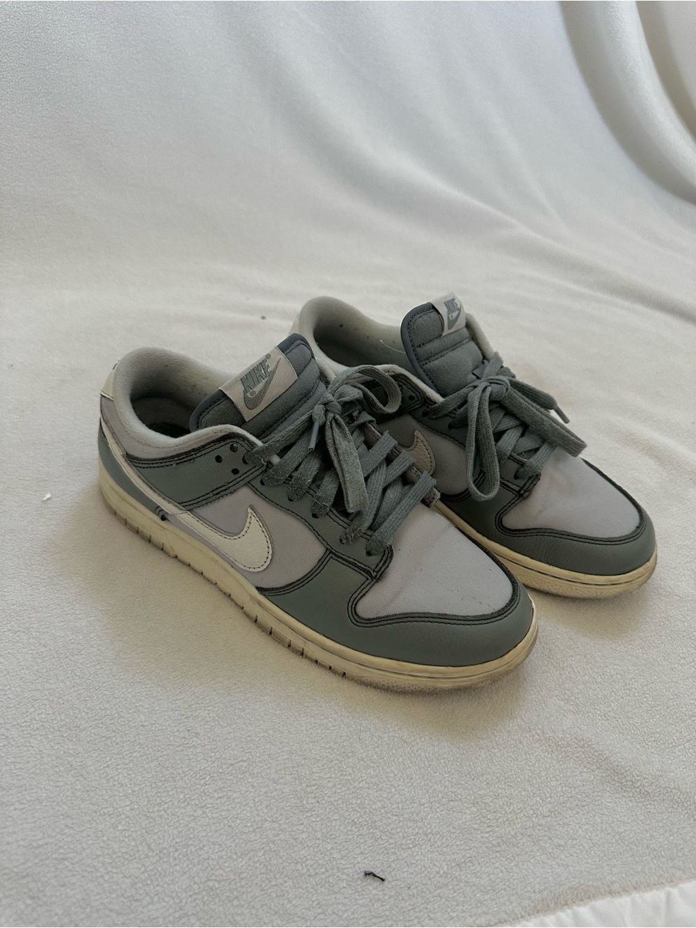 Nike Gray and Dusty Blue Dunks